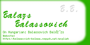 balazs balassovich business card